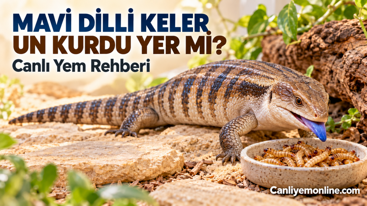 Mavi Dilli Keler un kurdunu severek yer. Yüksek proteinli un kurdu, onların sağlıklı gelişimi, enerji ihtiyacı ve doğal beslenmesi için ideal bir yemdir.