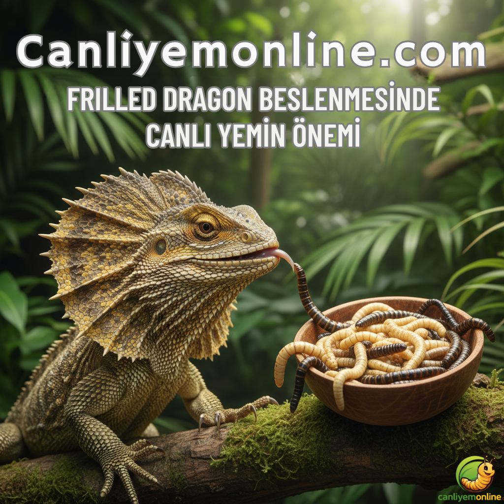 Frilled Dragon (Chlamydosaurus kingii), etkileyici görünüşünün yanı sıra, avlanma yeteneği ve yüksek enerji seviyesiyle de bilinen aktif bir böcekçil sürüngendir. Esaret altındaki diyetinde, ticari mamalar veya sebzeler ne kadar çeşitli olursa olsun, hiçbir şey canlı yemlerin sağladığı faydaların yerini tutamaz.