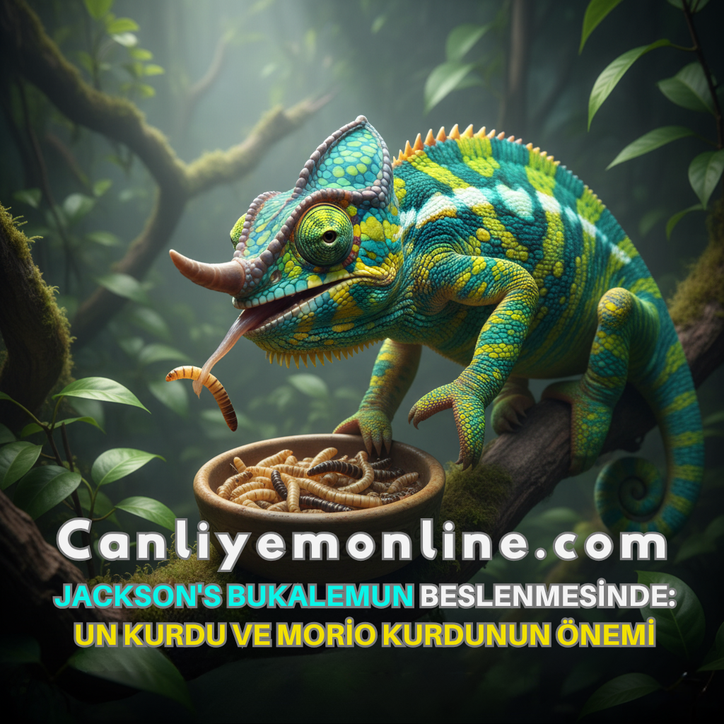 Jackson's Bukalemunları, diğer pek çok bukalemun türü gibi, doğaları gereği son derece seçici ve özel beslenme gereksinimlerine sahip böcekçil (insectivore) canlılardır.