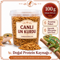 KOÇLAR Egzotik Hayvanlar İçin Canlı Yem Un Kurdu 100 Gr - Yaklaşık 1000 Ad