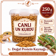 KOÇLAR Egzotik Hayvanlar İçin Canlı Yem Un Kurdu 250 Gr - Yaklaşık 2500 Ad.