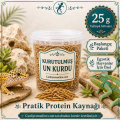 KOÇLAR Kurutulmuş Un Kurdu | Egzotik Hayvanlar İçin | 25 Gr Yaklaşık 630 Ad.