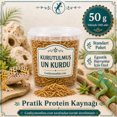 KOÇLAR Kurutulmuş Un Kurdu | Egzotik Hayvanlar İçin | 50 Gr Yaklaşık 1260 Ad.