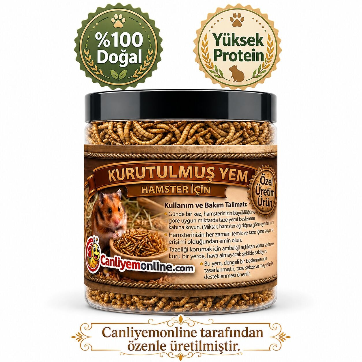 KOÇLAR Hamster İçin Kurutulmuş Protein Destekli Yem 100 ml
