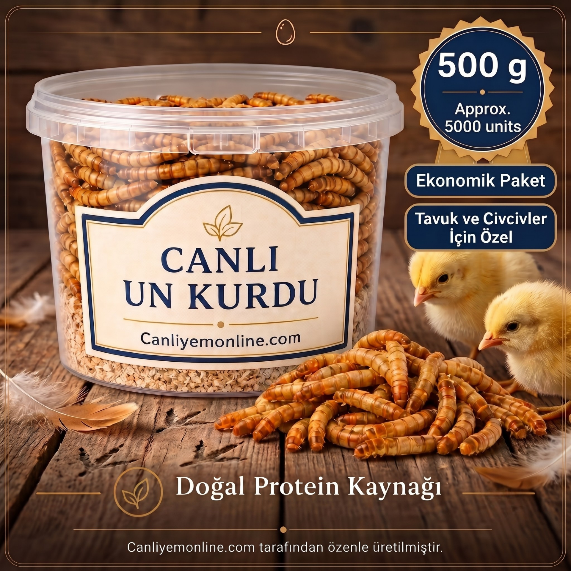 Un Kurdu (Tavuk ve Civciv Yemi) – Canlı Yem | 500 Gr Yaklaşık 5000 Ad.