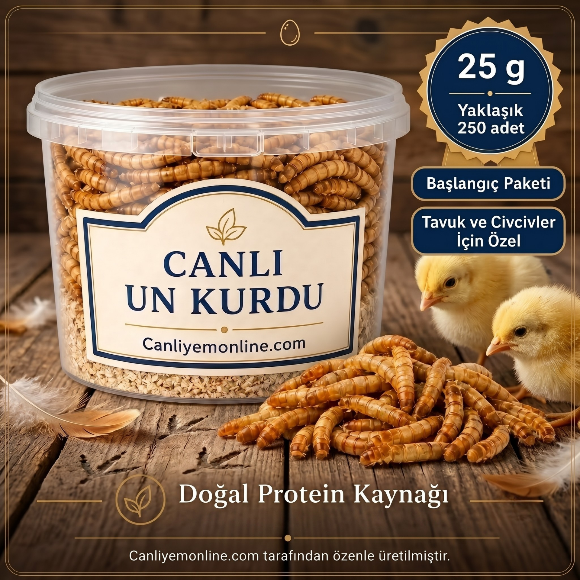 Un Kurdu (Tavuk ve Civciv Yemi) – Canlı Yem | 25 Gr Yaklaşık 250 Ad.
