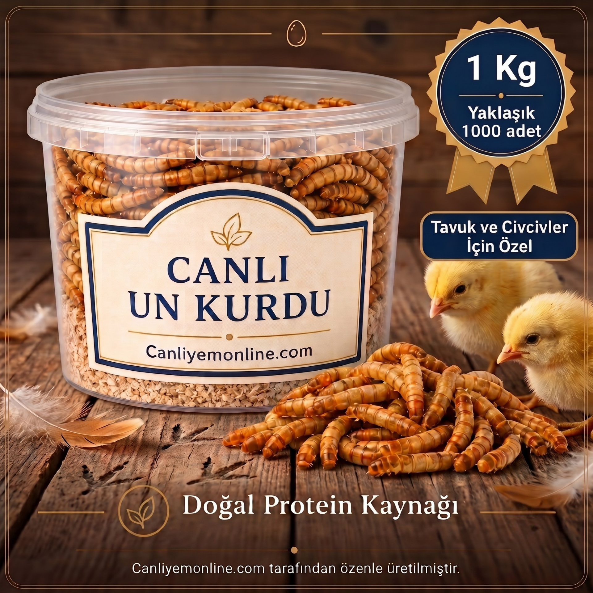 Un Kurdu (Tavuk ve Civciv Yemi) – Canlı Yem |  1 KG Yaklaşık 10000 Ad.