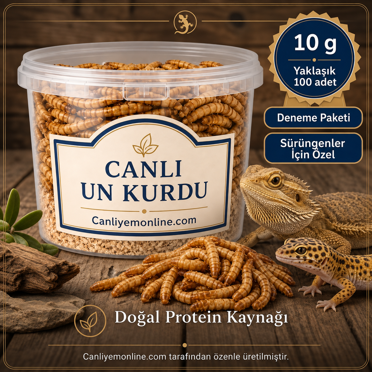 KOÇLAR Canlı Yem | Un Kurdu | Sürüngenler İçin | 10 Gr Yaklaşık 100 Ad.
