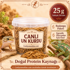 KOÇLAR Canlı Yem | Egzotik Hayvanlar İçin | Un Kurdu | 25 Gr Yaklaşık 250 Ad.