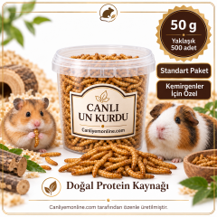 KOÇLAR Kemirgenler İçin Canlı Yem Un Kurdu 50 g - Yaklaşık 500 Adet
