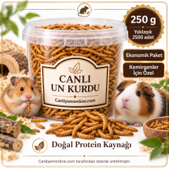 KOÇLAR Kemirgenler İçin Canlı Yem Un Kurdu 250 g - Yaklaşık 2500 Adet